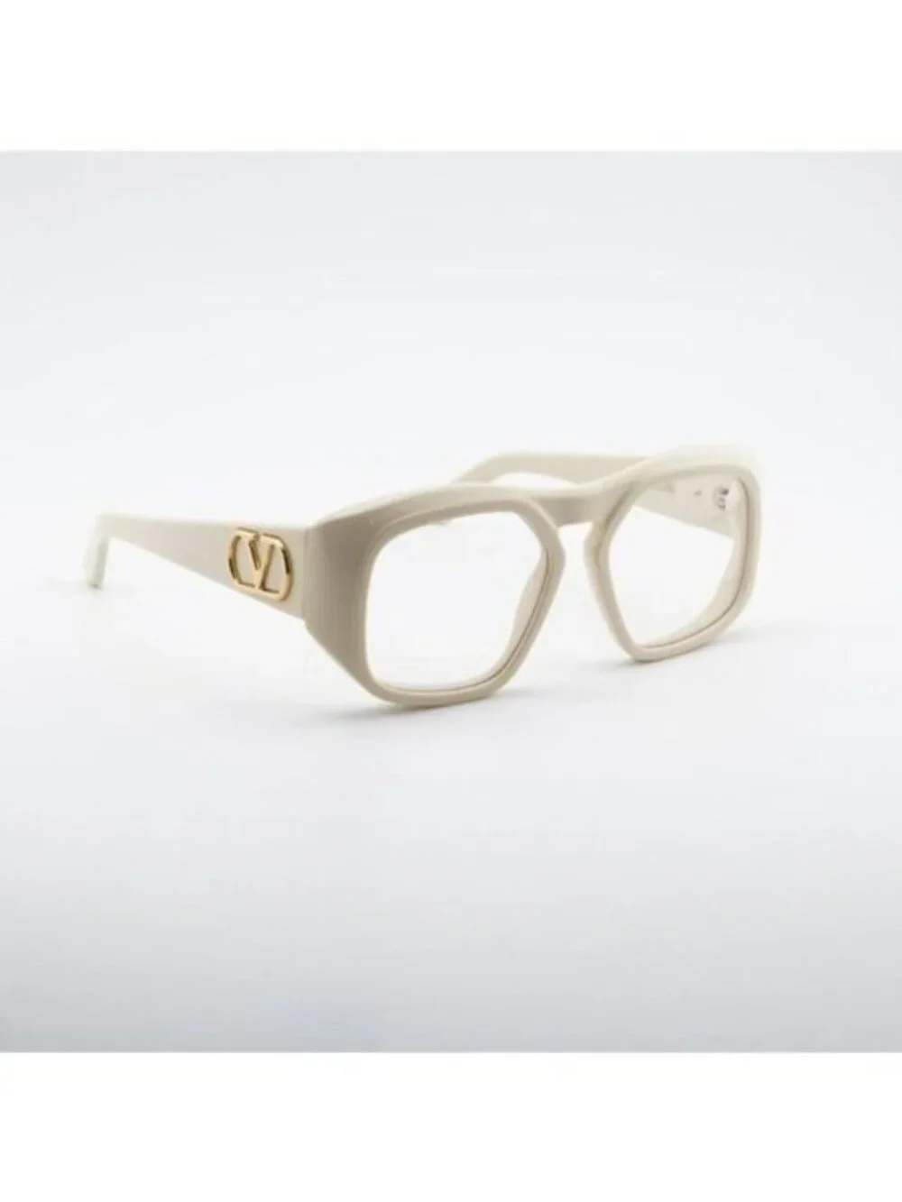 Valentino VLX-179C Eyeglasses White/Gold 55mm Square Frame